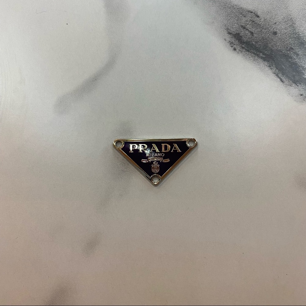 Authentic Dark Purple & Silver Prada Badge - Picture 3 of 4